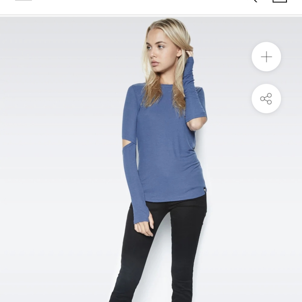 Michael Lauren blue split sleeve top